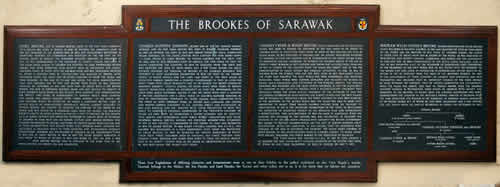 Plaques telling the story of the Brooke family in Sarawak