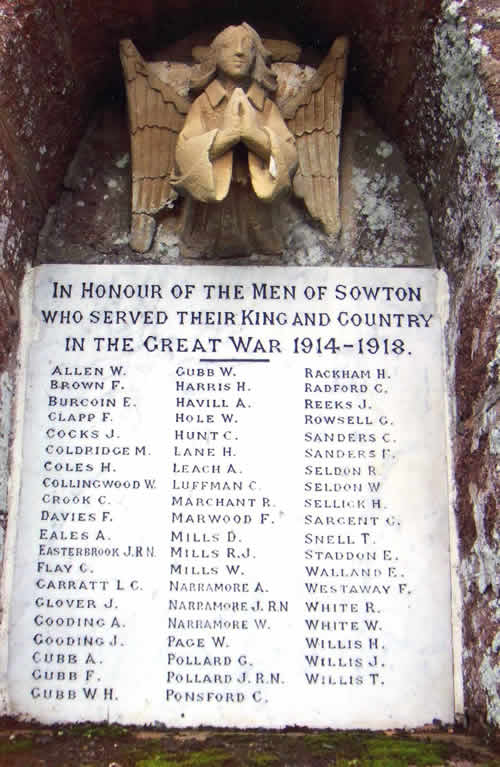 The exterior Roll of Honour in a prominent corner of the village